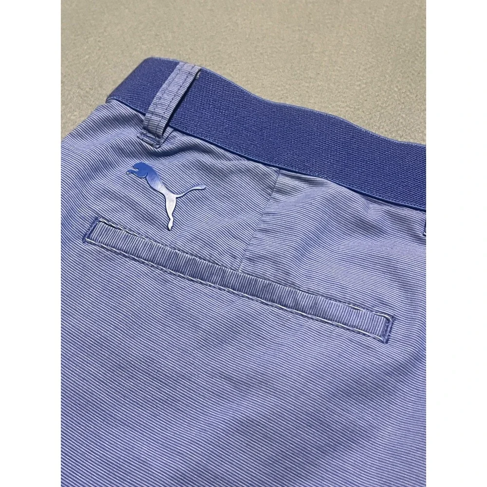 Puma Golf Shorts Men's 34 Blue Performance Stretch Chino Flat Front Casual